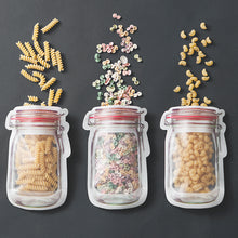 Load image into Gallery viewer, 5Pcs Reusable Mason Jar Bottles Bags Nuts Candy Cookies Bag Seal Fresh Food Storage Bag Snacks Zipper Sealed Kitchen Organizer