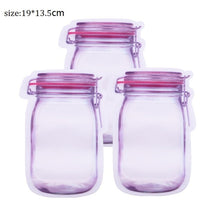 Load image into Gallery viewer, 5Pcs Reusable Mason Jar Bottles Bags Nuts Candy Cookies Bag Seal Fresh Food Storage Bag Snacks Zipper Sealed Kitchen Organizer
