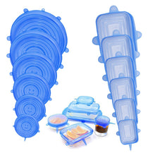 Load image into Gallery viewer, Kitchen Reusable Silicone Strecth Lids Universal Bowl Pot Pan Lid Silicone Food Cap Fresh Keeper Extensible Magic Lids
