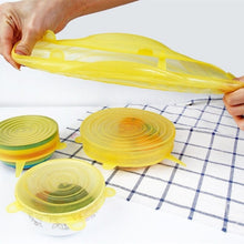 Load image into Gallery viewer, Kitchen Reusable Silicone Strecth Lids Universal Bowl Pot Pan Lid Silicone Food Cap Fresh Keeper Extensible Magic Lids
