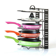Load image into Gallery viewer, Multi-Layer Extendable Metal Pot Shelf Rack Pan Kitchen Accessory Adjustable Stand Holder Rack Shelves Storage Shelf Organizer
